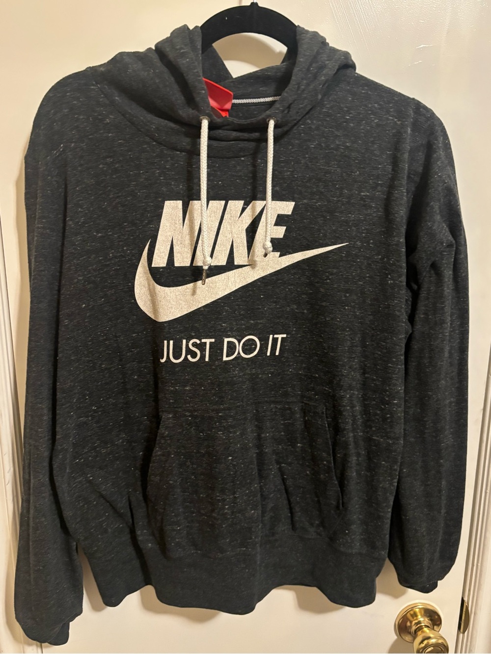 Nike women’s Dark Gray Heather Pullover Hoodie - Just Do It